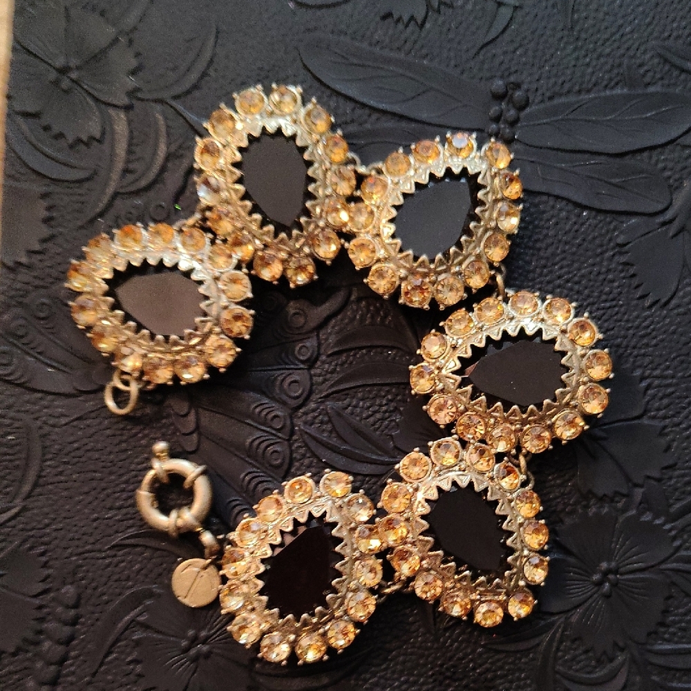 Talbots Smoked Topaz and Gold Teardrop Bracelet ~ FREE SHIPPING!